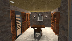 Basement remodeling. Wine cellar rendering - Cedar Ridge Remodeling Company